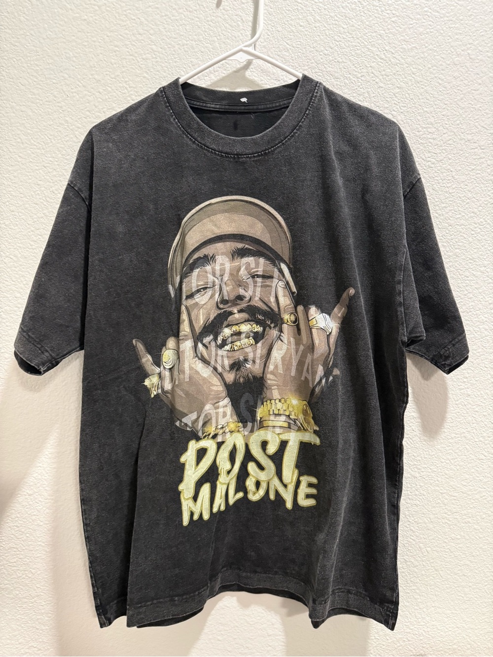 Post Malone Original Graphic T-Shirt, Black/Gray, Size M, Rap & Hip Hop